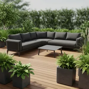 MOSS Luxury Outdoor Furniture Aluminum Garden Patio Outdoor Corner Sofa Set