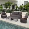 Mahnco Modern Outdoor Teak Sofa Set for Villa Courtyard Hotel Garden Patio Use