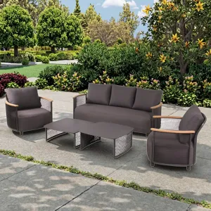 Mahnco Outdoor Garden Aluminum Sofa Courtyard Villa Single and 3 Seater Sofa Modern Furniture