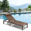 Metal Patio Outdoor Lounge Furniture Sun Recliner Sun Lounger Wheels for Pool Beach Hotels Gardens Leisure Style