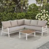 Mili Hotel Luxury Leisure Waterproof Sun Protection Patio Sofa Set Garden Teak Outdoor Sofa Set
