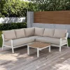 Mili Modern Design Outdoor Furniture Luxury Leisure Patio Sofa Set with Waterproof Sun Protection Teak Garden Sofa Set