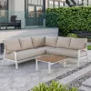 Mili Modern Design Outdoor Furniture Luxury Leisure Patio Sofa Set with Waterproof Sun Protection Teak Garden Sofa Set