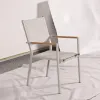 Modern Classic Aluminum Dining Chair French Design Waterproof Garden Furniture for Patio Park Courtyard Restaurant