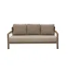 Modern Contemporary Outdoor Teak Wood Sofa 2-Seater Weather Resistant Rattan Patio Furniture Single Sofa for Garden Leisure