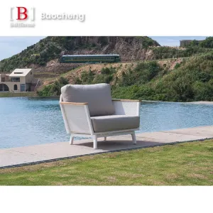 Modern Deluxe Teak Garden Sofa Set Waterproof Outdoor Furniture for Hotels