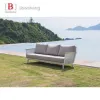 Modern Design Outdoor Aluminium Chaise Sofa Sets Teak Wood Patio Furniture for Pool Garden Waterproof for Hotels Residential Use