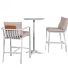 Modern Design Outdoor High Bar Table and Chairs Aluminum Frame Wood Material for Hotels and Public Areas for Patio Garden