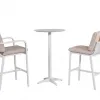 Modern Design Outdoor High Bar Table and Chairs Aluminum Frame Wood Material for Hotels and Public Areas for Patio Garden