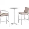 Modern Design Outdoor High Bar Table and Chairs Aluminum Frame Wood Material for Hotels and Public Areas for Patio Garden