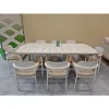 Modern Garden Outdoor Dining Set Patio Extendable Table and Chairs Durable Furniture for Backyard Courtyard