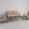 Modern Garden Water-resistant Outdoor Restaurant Furniture Garden Aluminum Patio Sofa Set