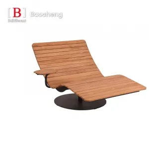 Modern Leisure Teak Lounger Chair Courtyard Chair Suitable for Outdoor Garden Use