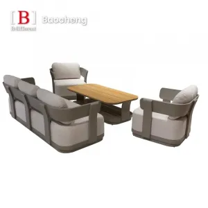 Modern Luxurious Outdoor Garden Sofa Set Outdoor Teak Sofa Solid Wooden Furniture for Home Hotel