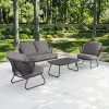 Modern Luxury Design Waterproof Garden Patio Aluminum Outdoor Furniture Sofa Set
