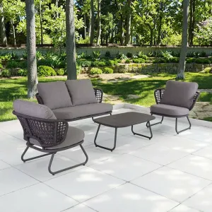 Modern Luxury Leisure Aluminum Outdoor Furniture Sofa Set Waterproof Garden Patio for Courtyard Hotel