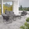 Modern Luxury Leisure Aluminum Outdoor Furniture Sofa Set Waterproof Garden Patio for Courtyard Hotel