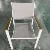 Modern Luxury Leisure Plastic Wood Restaurant Outdoor Dining Chair Waterproof Portable Garden Furniture for Patio Dine and Park