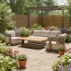 Modern Luxury Outdoor Solid Wood Sofa Set Garden Patio Furniture Sun Protection for Restaurant Hotel Leisure Beach Courtyard