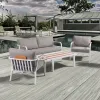 Modern Luxury Patio Outdoor Furniture Sofa Set Waterproof Teak Garden Courtyard Hotel Leisure