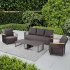 Modern Luxury Solid Teak Rattan Outdoor Furniture Set Waterproof for Patio Hotels Gardens for Park