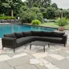 Modern MOSS Aluminum Patio Outdoor Luxury Garden Corner Sofa Set Garden Sofas