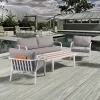 Modern Modular Teak Outdoor Lounge Patio Furniture Set Luxury Garden Sofa Cushion Hotel Suitable Fabric Outdoor Furniture