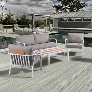 Modern Modular Teak Outdoor Lounge Patio Furniture Set Luxury Garden Sofa Cushion Hotel Suitable Fabric Outdoor Furniture