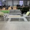 Modern Modular Teak Outdoor Lounge Patio Furniture Set Luxury Garden Sofa Cushion Hotel Suitable Fabric Outdoor Furniture