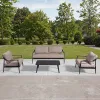 Modern Outdoor Aluminium Leisure Lounge Sofa Set Waterproof Patio Garden Furniture for Courtyard Pool Hotel