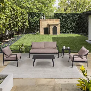 Modern Outdoor Aluminium Leisure Lounge Sofa Set Waterproof Patio Garden Furniture for Courtyard Poolside Hotels
