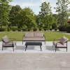 Modern Outdoor Aluminium Leisure Lounge Sofa Set Waterproof Patio Garden Furniture for Courtyard Poolside Hotels