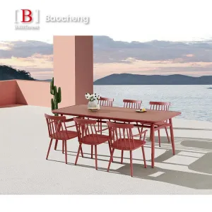 Modern Outdoor Aluminum Dining Table and Chair Set Leisure Table for Courtyard Balcony Patio Furniture