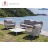 Modern Outdoor Aluminum Garden Sofa Single and 3-Seater Sofas for Balcony Courtyard Beach