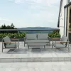 Modern Outdoor Aluminum Patio Sofa Set Weather-Resistant 4pcs Garden Furniture for Terrace Backyard Use