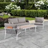 Modern Outdoor Courtyard Furniture 2-Seater Teak Wood Sofa with Aluminum for Garden Pool Single Sofa