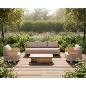 Modern Outdoor Furniture Waterproof Patio Sofa Set Aluminum Garden Sofa with Coffee Table