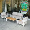Modern Outdoor Garden Sofa Set with Teak Furniture and Cushions for Hotels and Patios