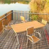 Modern Outdoor Leisure Waterproof Aluminum Garden Dining Set Courtyard Balcony Plastic Wood Patio Dining Table and Chairs Set