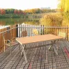 Modern Outdoor Leisure Waterproof Aluminum Garden Dining Set Courtyard Balcony Plastic Wood Patio Dining Table and Chairs Set