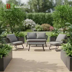 Modern Outdoor Sofa Set Garden Patio Furniture Weather-Resistant for Hotels Factory Design