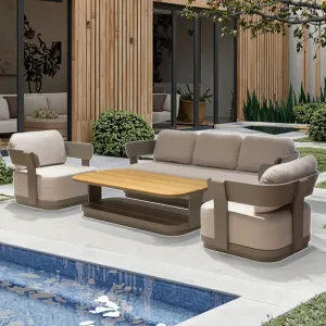 Modern Outdoor Solid Garden Sofa Set Furniture for Villa Park Hotels and Courtyard Dining Stylish Leisure Design