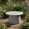 Modern Round Aluminum Patio Dining Table Convertible Outdoor Coffee Table for Courtyard Use Wholesale