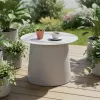 Modern Round Aluminum Patio Dining Table Convertible Outdoor Coffee Table for Courtyard Use Wholesale