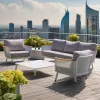 Modern Rust-Proof Waterproof Aluminium Metal Outdoor Sofa Set for Garden Patio Hotel Courtyard General Outdoor Furniture Use