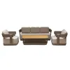 Modern Solid Wood Outdoor Sofa Set Garden Patio Furniture with Sun Protection for Hotel Restaurant Leisure Villa Use