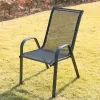 Modern Stackable Outdoor Metal Chair for Garden or Park Aluminum Frame With Fabric for Patio or Courtyard