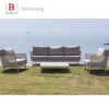 Modern Style Teak Wood Garden Sofa Set Three Seat Patio Leisure Furniture