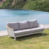 Modern Style Teak Wood Garden Sofa Set Three Seat Patio Leisure Furniture