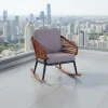 Modern Style Outdoor Aluminum Garden Furniture Comfortable Rope Rocking Chair with Durable Cushion